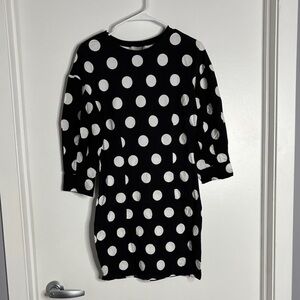 Zara Black and White Polka Dot Mini Dress